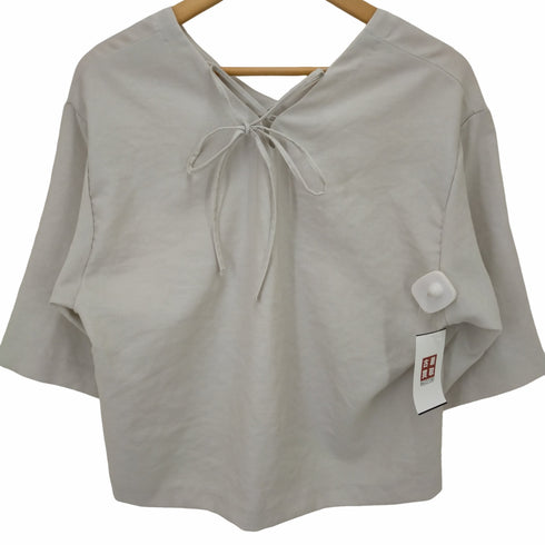 ビューティーアンドユースユナイテッドアローズ BEAUTY & YOUTH UNITED ARROWS リネンタッチレースアップ6分袖プルオーバー -手洗い可能 レディース