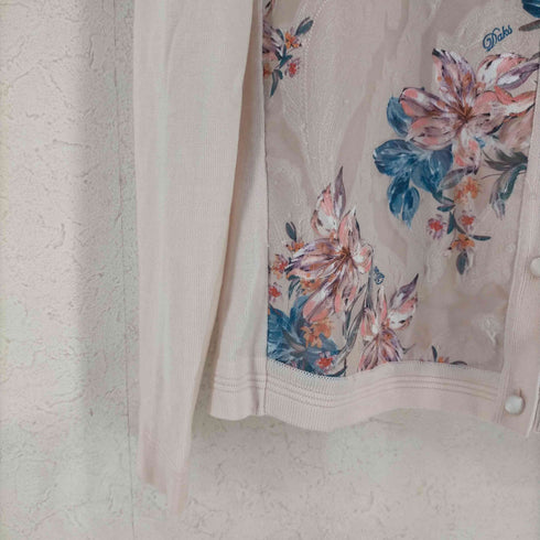 ダックス DAKS 花柄切替 ウールカーディガン レディース 38