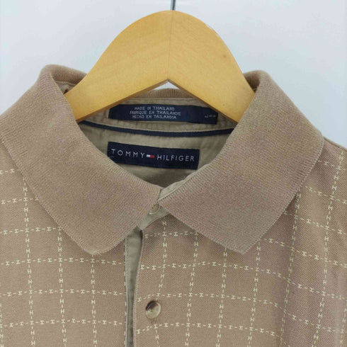 トミーヒルフィガー TOMMY HILFIGER ロゴ刺繍 総柄 S/S ポロ シャツ メンズ import:L