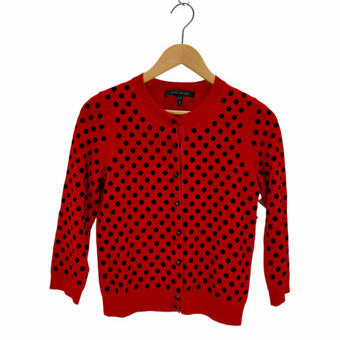 マークバイマークジェイコブス Marc by Marc Jacobs カーディガン ニット 薄手 長袖 ドット 水玉 ウール レディース import:XS