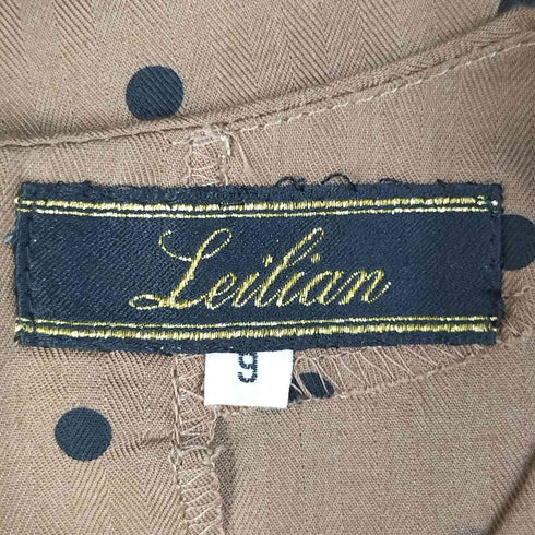 レリアン Leilian ドット ブラウス 長袖 クルーネック バックボタン プリーツスカート ミモレ セットアップ レディース 9号