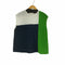 ザラ ZARA white black/green linen block blouse レディース US M
