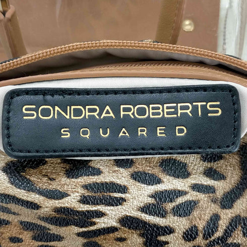 SONDRA ROBERTS ショルダーバッグ ハンドバッグ 2way ミニ PVC ヒョウ柄 レオパード柄 クリア レディース