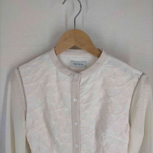 プリヴェヴェ PRIVEVE フレアスリーブスモッキングワンピース THE FLARE SLEEVE SMOCKING DRESS レディース FREE