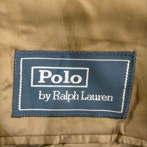 ポロバイラルフローレン Polo by RALPH LAUREN イタリア製 グレンチェック 総裏 開き見せ サイドベンツ シルクフラックスブレンド 2Bシングルテーラードジャケット メンズ import:L