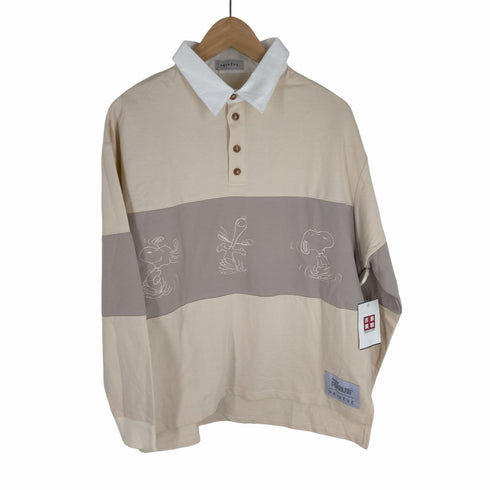 プリヴェヴェ PRIVEVE DANCING SNOOPY BI COLOR RUGBY POLO SHIRT レディース FREE
