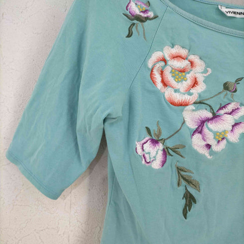 VIVINNE TAM 花刺繍 5分袖カットソー レディース JPN:0
