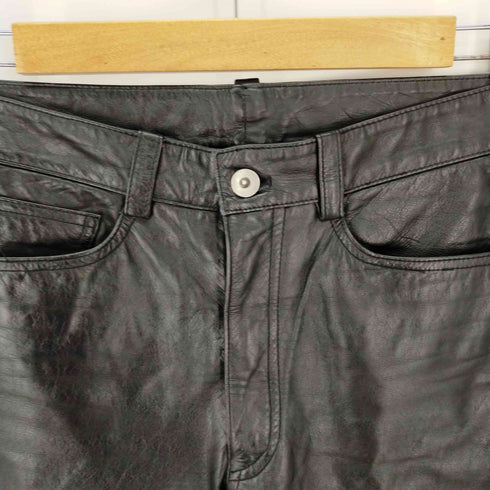 ヨウジヤマモト ダーバン アール Yohji Yamamoto DURBAN A.A.R カウレザーパンツ 本革 バイカー メンズ JPN:S