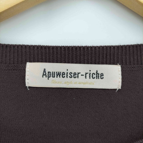 アプワイザーリッシェ Apuweiser riche 21AW フリルスリーブ アンサンブル ニット カットソー シアースリーブ クルーネック カーディガン レディース JPN:2