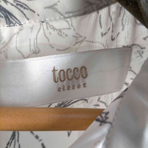 トッコクローゼット tocco closet ボウタイリボンフラワープリントドッキングワンピース レディース