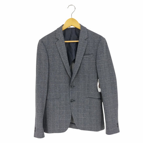 ザラ ZARA 4WAY STRETCH COMFORT KNIT チェック シングルブレスト 2B テーラードジャケット メンズ 44