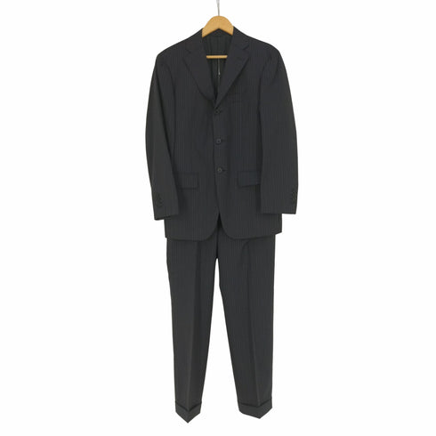 バーニーズニューヨーク BARNEYS NEWYORK ピンストライプ 3Bテーラードジャケット センタープレススラックス スーツセットアップ メンズ