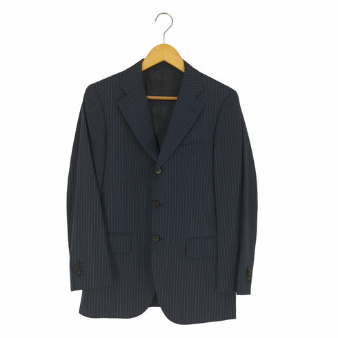 バーニーズニューヨーク BARNEYS NEWYORK 背抜き ピンストライプ 3Bテーラードジャケット メンズ US:44