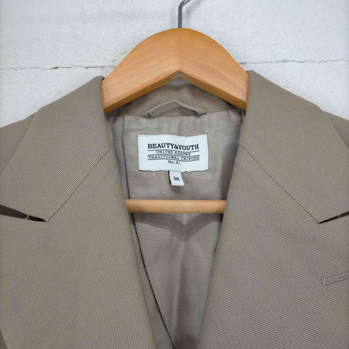 ビューティーアンドユースユナイテッドアローズ BEAUTY & YOUTH UNITED ARROWS シャンブレーダブルジャケット テーラード 背抜き 36 ベージュ レディース JPN:36