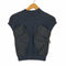 カルヴェン CARVEN カットソー フレンチスリーブ プルオーバー リブニット コットン ポケットデザイン モックネック S 紺 黒 ネイビー ブラック レディース JPN:S