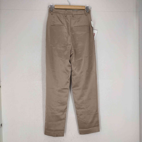 ロクビューティーアンドユースユナイテッドアローズ 6 BEAUTY & YOUTH UNITED ARROWS SATIN TUCK PANTS パンツ テーパード ハイウエスト サテン 34 ベージュ レディース JPN:34