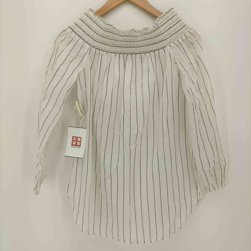マイケルマイケルコース Michael Michael Kors Striped Cotton Peekaboo Top ストライプ オフショルダー ブラウス レディース JPN:XS