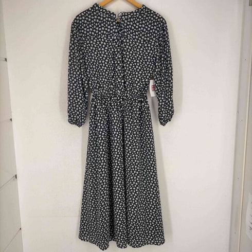 ロッソアーバンリサーチ ROSSO URBAN RESEARCH 19AW カラフル小花柄ワンピース フレア ロング 長袖 F 黒 白 ブラック ホワイト レディース FREE