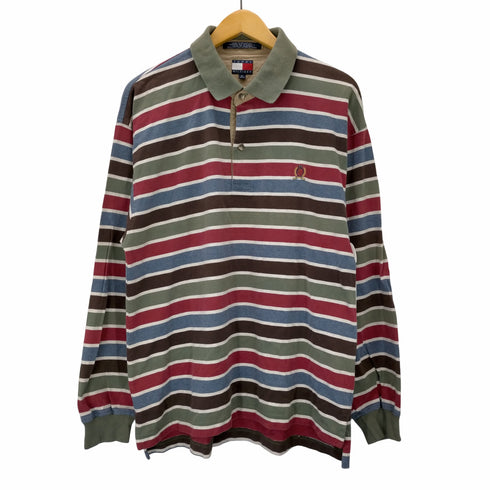 トミーヒルフィガー TOMMY HILFIGER フラッグタグ ボーダー ポロシャツ メンズ import:XL