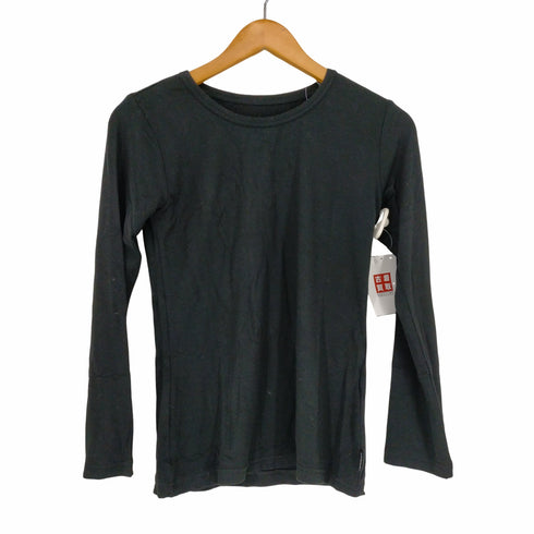 ゴム gomme レーヨンカットソー Tシャツ ロンT 長袖 プルオーバー 黒 ブラック レディース JPN:M