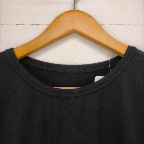 ゴム gomme レーヨンカットソー Tシャツ ロンT 長袖 プルオーバー 黒 ブラック レディース JPN:M