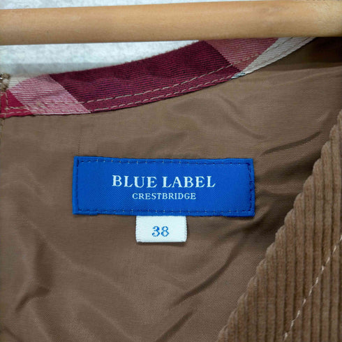 ブルーレーベルクレストブリッジ BLUE LABEL CRESTBRIDGE コーデュロイ ジャンパースカート ワンピース ミニ Vネック 38 茶 ブラウン レディース JPN:38