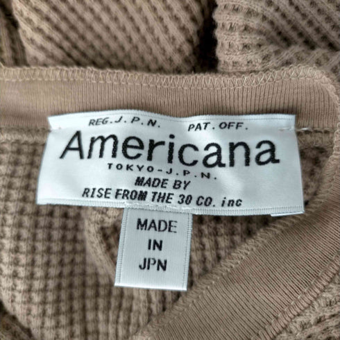 アメリカーナ Americana バックヘンリーネックサーマルプルオーバー カットソー 長袖 モカ レディース