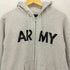 アヴィレックス AVIREX ARMY プリント 裏起毛 ジップアップ パーカー メンズ import:XL