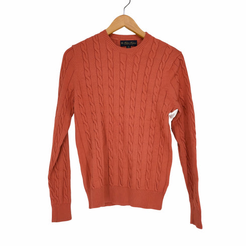 ブルックスブラザーズ BROOKS BROTHERS コットンクルーネックニット セーター ケーブル 長袖 XS オレンジ メンズ JPN:XS