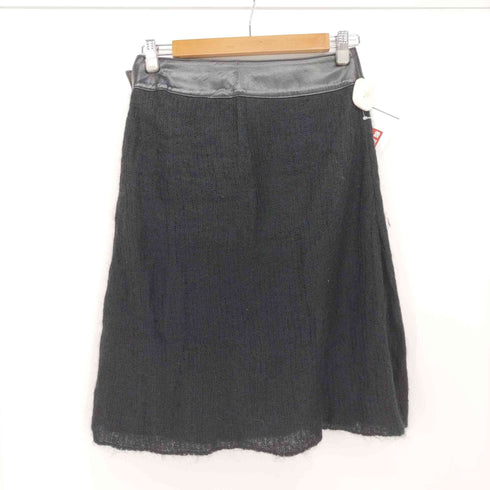 フォクシー FOXEY ベルト付き フェイクレザー 切替 ニット スカート レディース JPN:40