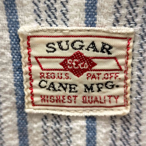 シュガーケーン SUGAR CANE コットンツイル ストライプ ワークシャツ メンズ JPN:L