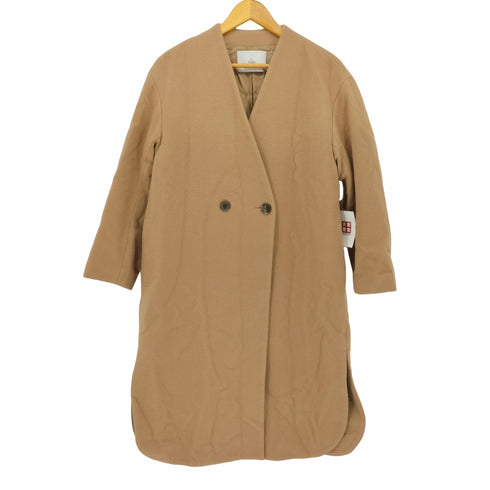 ティアラ Tiara ダブル 釦 ノーカラー コート レディース JPN:2