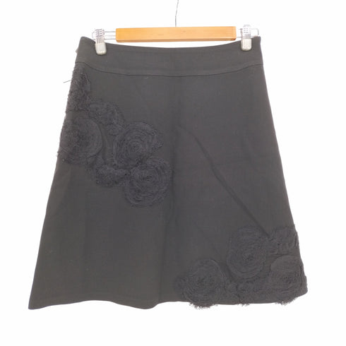 ランバンコレクション LANVIN COLLECTION フラワー レース フレア シルク混 スカート レディース JPN:40