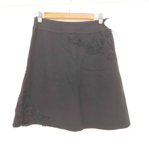 ランバンコレクション LANVIN COLLECTION フラワー レース フレア シルク混 スカート レディース JPN:40