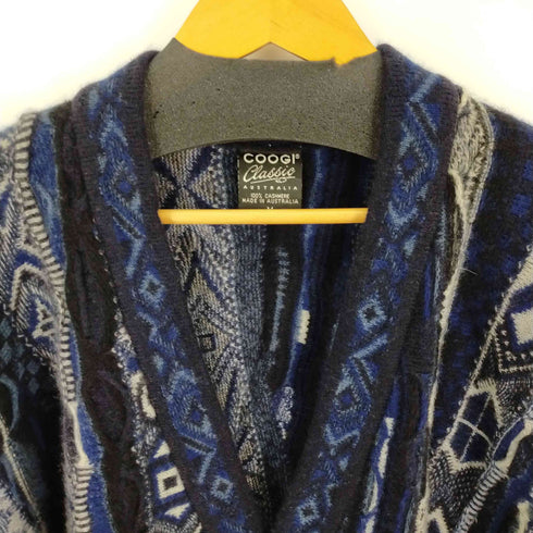 クージー COOGI 90-00S カシミヤ100% 3Dニットカーディガン オーストラリア製 メンズ import:M