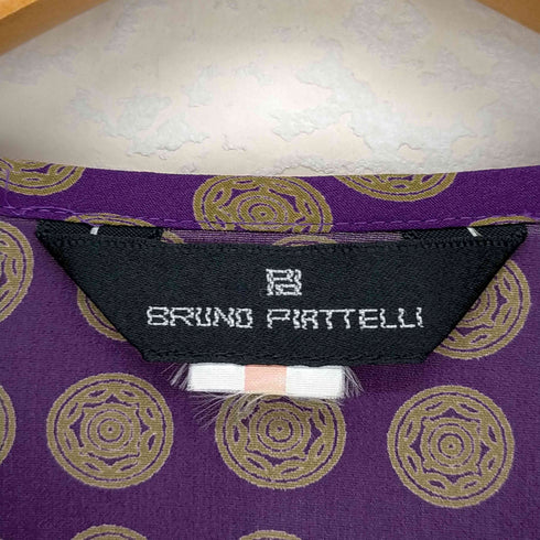 ブルーノピアッテリ BRUNO PIATTELLI ノーカラー5分袖ロングシャツ レディース