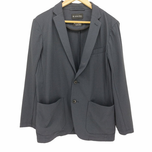 グローバルワーク GLOBAL WORK Primeflex STRETCH FABRIC ストライプ シアサッカー 2B テーラードジャケット メンズ JPN:S