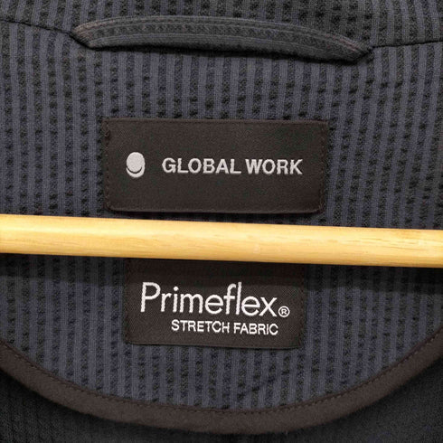 グローバルワーク GLOBAL WORK Primeflex STRETCH FABRIC ストライプ シアサッカー 2B テーラードジャケット メンズ JPN:S