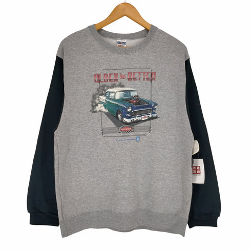 ジャージーズ JERZEES OLDER IS BETTER 袖切替プリントクルーネックスウェット メンズ JPN:L