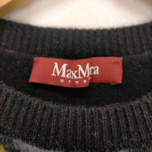 マックスマーラステュディオ MAX MARA STUDIO ニット カットソー 半袖 プルオーバー 柄 クルーネック レディース JPN:M