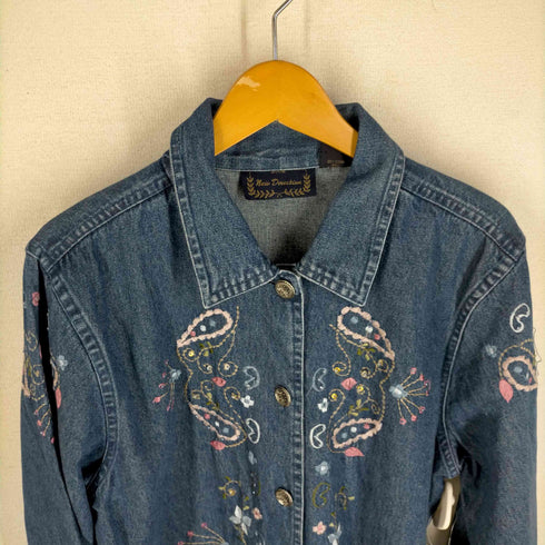 New Direction フラワー刺繍 デニムジャケット レディース import:XL