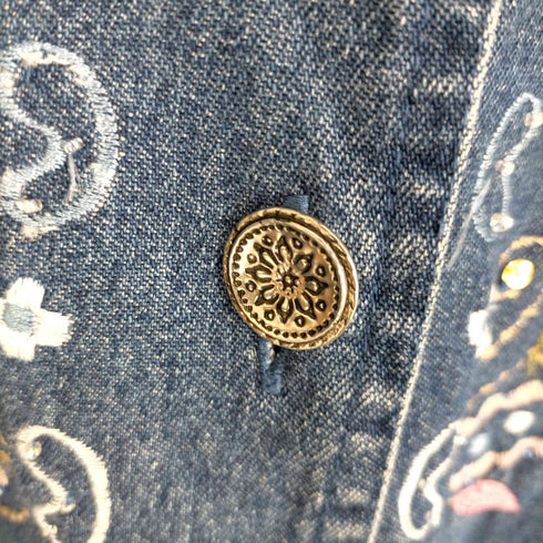 New Direction フラワー刺繍 デニムジャケット レディース import:XL