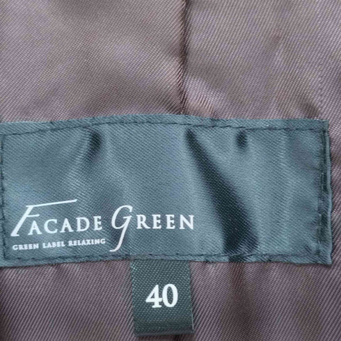 グリーンレーベルリラクシング GREEN LABEL RELAXING セットアップ 三点セット 上下 テーラードジャケット 総裏地 1B パンツ フレア センタープレス ジッパーフライ タイトスカート 膝丈 バックジップ ストライプ ウール シルク混 レディース 40