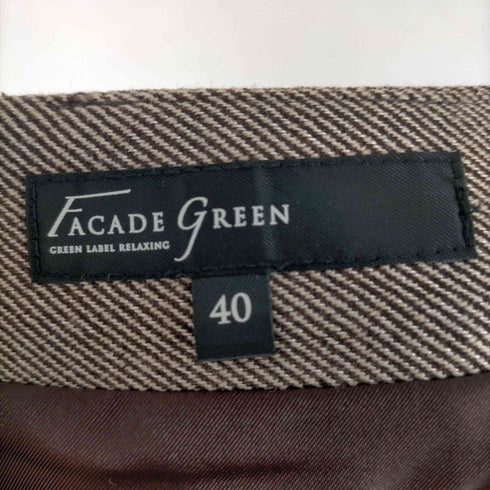 グリーンレーベルリラクシング GREEN LABEL RELAXING セットアップ 三点セット 上下 テーラードジャケット 総裏地 1B パンツ フレア センタープレス ジッパーフライ タイトスカート 膝丈 バックジップ ストライプ ウール シルク混 レディース 40