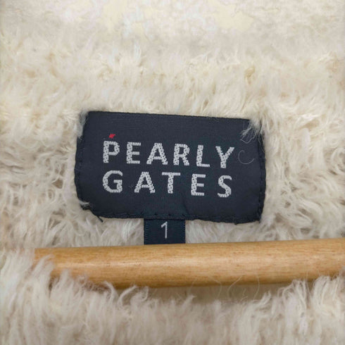 パーリーゲイツ PEARLY GATES ワッペン半袖ニット セーター クルーネック プルオーバー アルパカ混 ウール混 レディース JPN:1