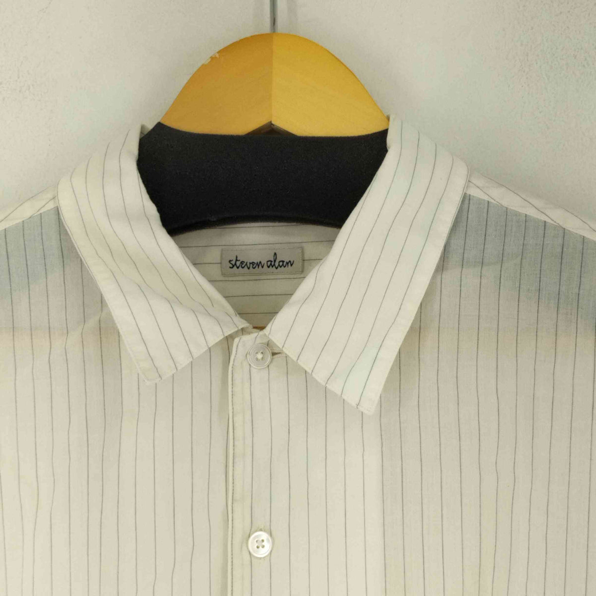 スティーブンアラン Steven Alan C/W VOIL STRIPE CAMP COLLAR SHIRT メンズ JPN：L