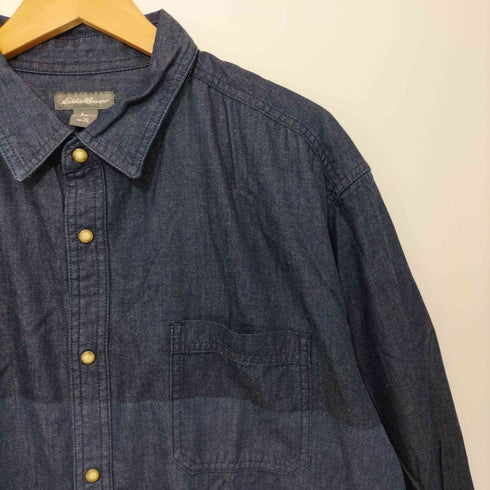 エディーバウアー Eddie Bauer シャンブレーシャツ バイカラー メンズ XL