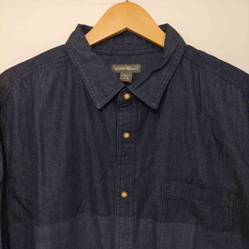 エディーバウアー Eddie Bauer シャンブレーシャツ バイカラー メンズ XL