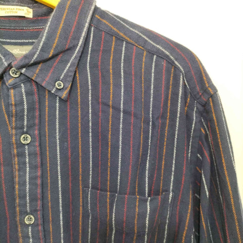 エディーバウアー Eddie Bauer マルチストライプ長袖シャツ メンズ XL
