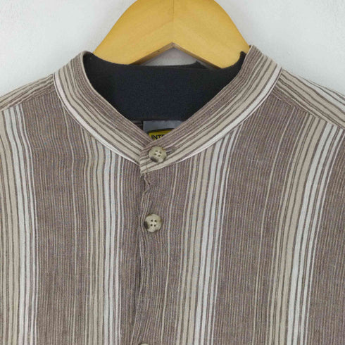 インターメッツォ INTERMEZZO バンドカラーストライプシャツ メンズ JPN:M